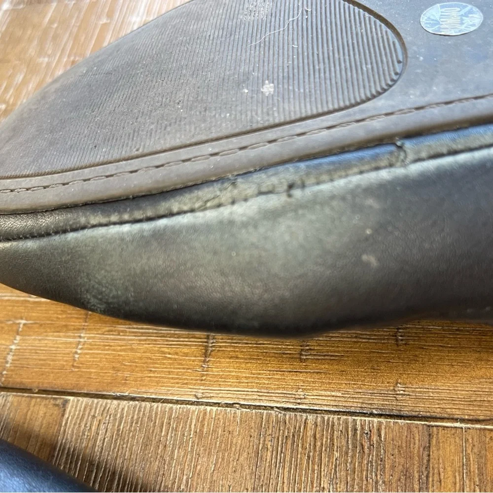 LUCKY BRAND LP-Eaviee Ballerina Flats Black Leather Size 10 - Picture 5 of 9